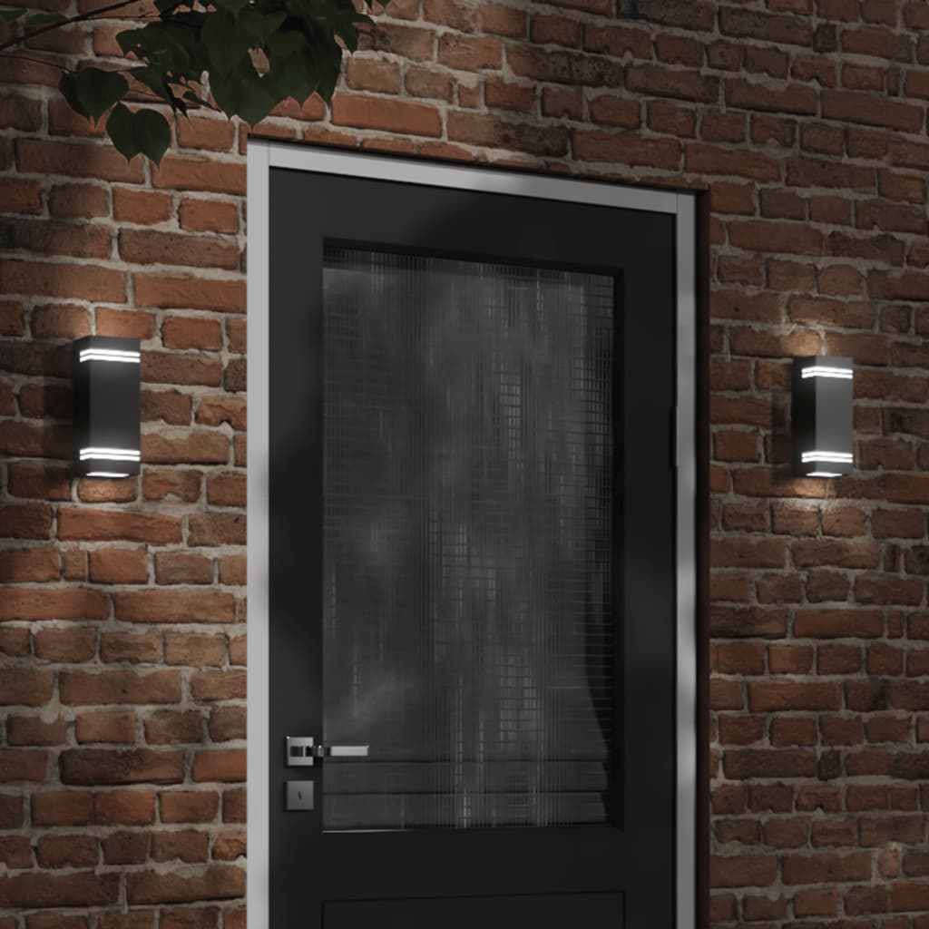 vidaXL Outdoor Wall Light Black Stainless Steel - 11749