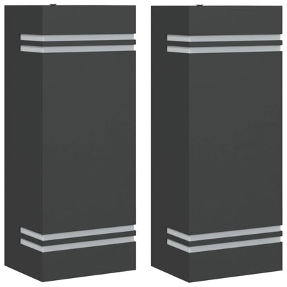 vidaXL Outdoor Wall Lights 2pcs Black Stainless Steel - 11823