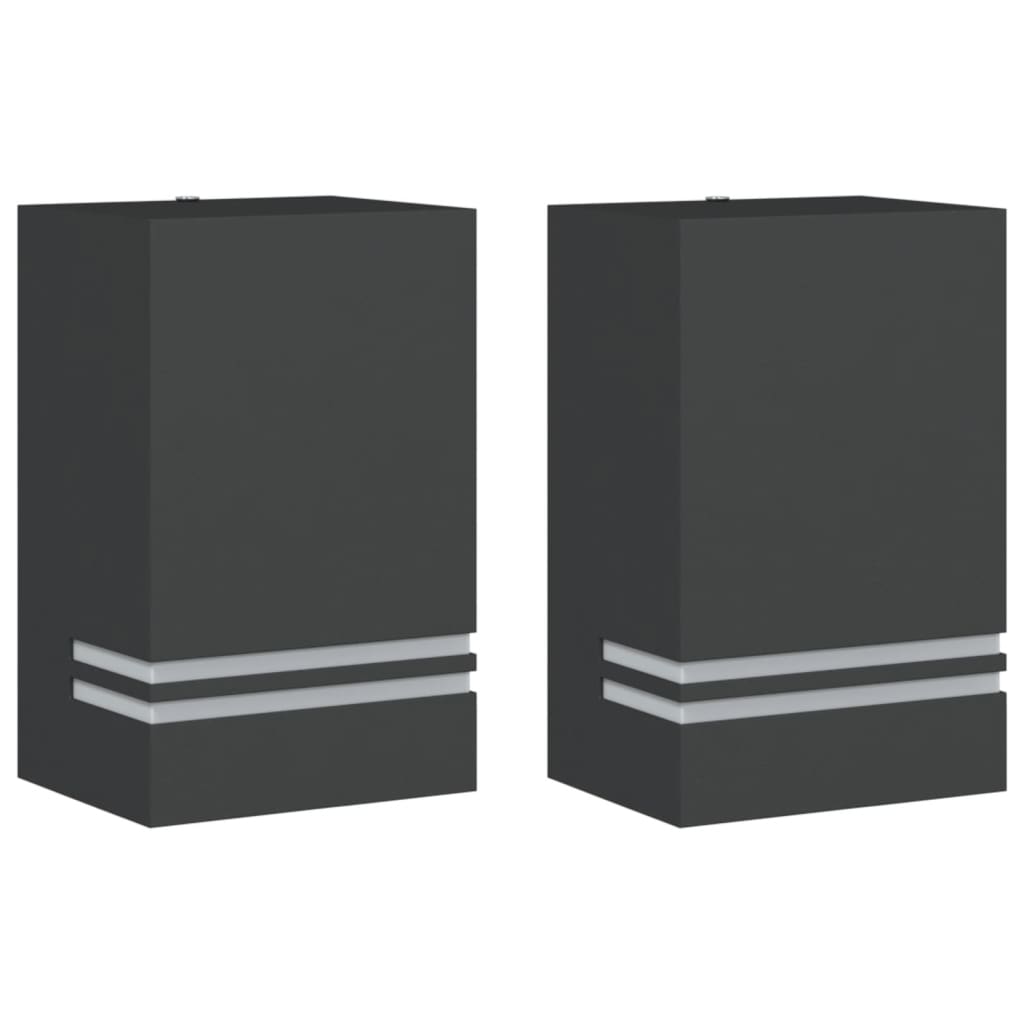 vidaXL Outdoor Wall Lights 2pcs Black Stainless Steel - 11818