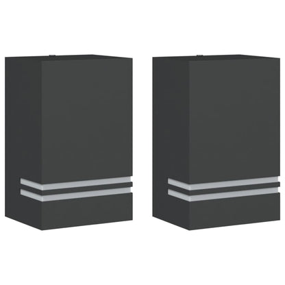 vidaXL Outdoor Wall Lights 2pcs Black Stainless Steel - 11818