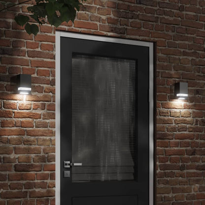 vidaXL Outdoor Wall Lights 2pcs Black Stainless Steel - 11818