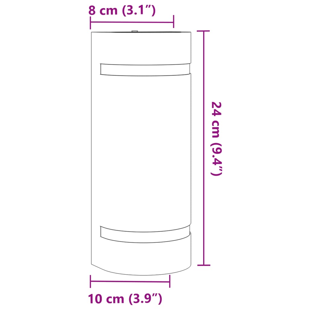 vidaXL Outdoor Wall Light Black Die-cast Aluminium - 80 x 100 x 240 mm