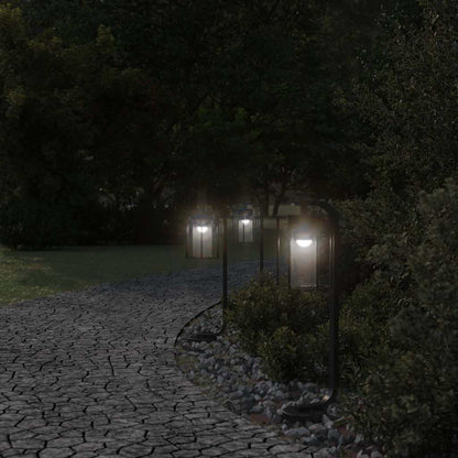 vidaXL Outdoor Floor Lamps 3pcs Black 60 cm Stainless Steel