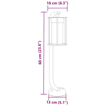 vidaXL Outdoor Floor Lamps 3pcs Black 60 cm Stainless Steel