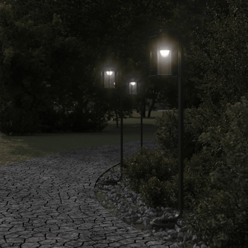 vidaXL Outdoor Floor Lamp Black 100 cm Stainless Steel