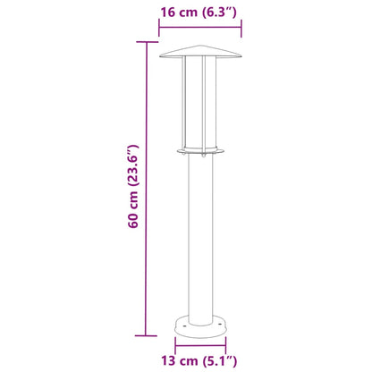 vidaXL Outdoor Floor Lamp Silver 60 cm Stainless Steel