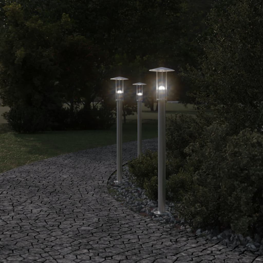 vidaXL Outdoor Floor Lamp Silver 100 cm Stainless Steel