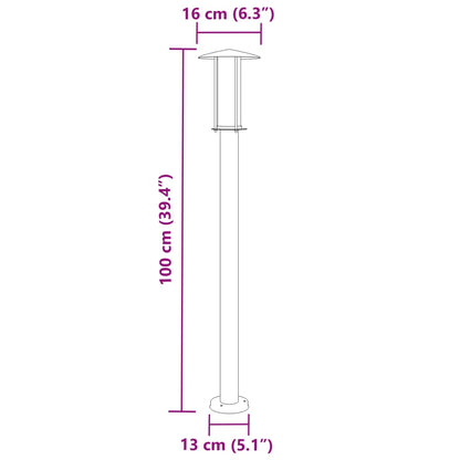 vidaXL Outdoor Floor Lamp Silver 100 cm Stainless Steel