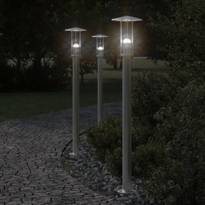 vidaXL Outdoor Floor Lamps 3pcs Silver 100 cm Stainless Steel