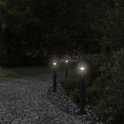 vidaXL Outdoor Floor Lamps 3pcs Black 60 cm Stainless Steel - 53102