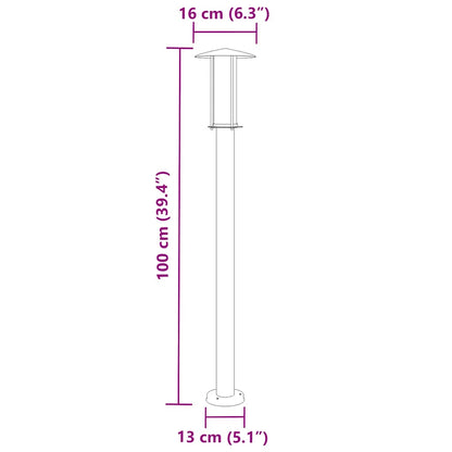 vidaXL Outdoor Floor Lamp Black 100 cm Stainless Steel - 53103