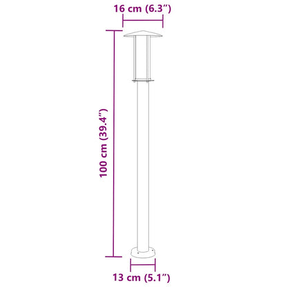 vidaXL Outdoor Floor Lamps 3pcs Black 100 cm Stainless Steel - 53104
