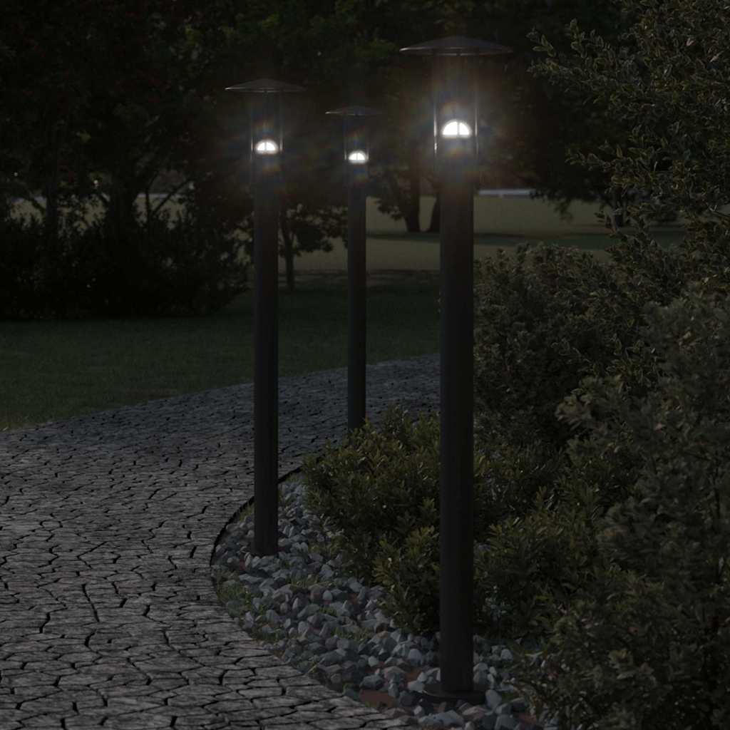 vidaXL Outdoor Floor Lamps 3pcs Black 100 cm Stainless Steel - 53104