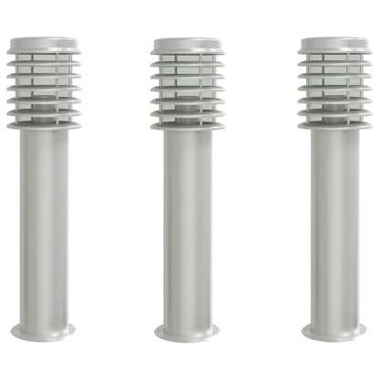 vidaXL Outdoor Floor Lamps 3pcs Silver 60 cm Stainless Steel - 53105