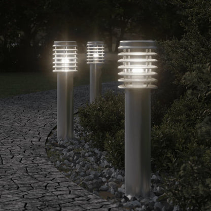 vidaXL Outdoor Floor Lamps 3pcs Silver 60 cm Stainless Steel - 53105