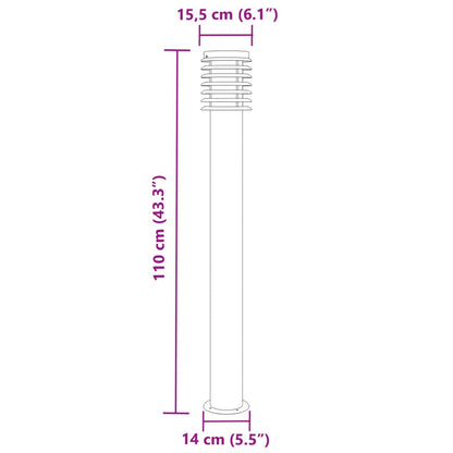 vidaXL Outdoor Floor Lamps 3pcs Silver 110cm Stainless Steel