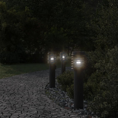 vidaXL Outdoor Floor Lamps 3pcs Black 60 cm Stainless Steel - 53111
