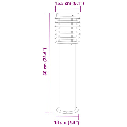 vidaXL Outdoor Floor Lamps 3pcs Black 60 cm Stainless Steel - 53111
