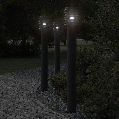 vidaXL Outdoor Floor Lamps 3pcs Black 110cm Stainless Steel