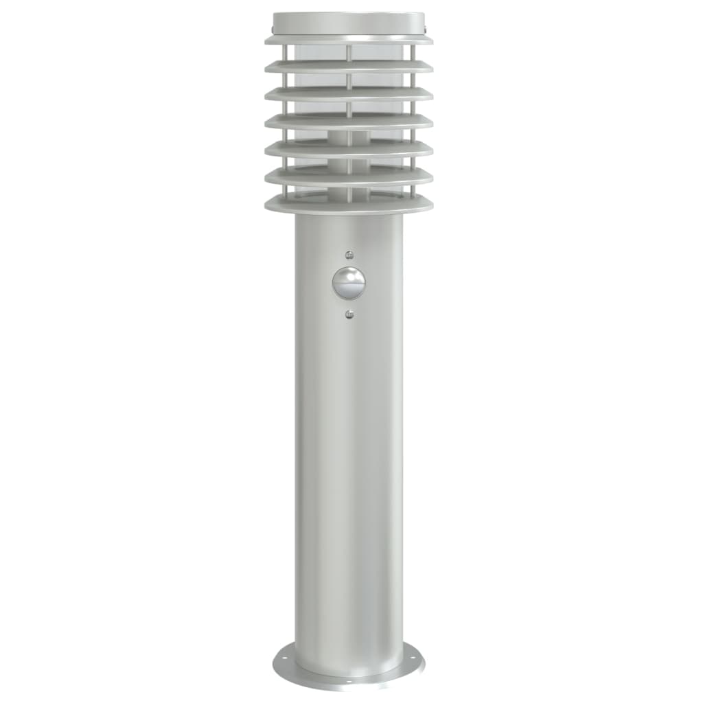 vidaXL Outdoor Floor Lamp with Sensor Silver 60 cm Stainless Steel