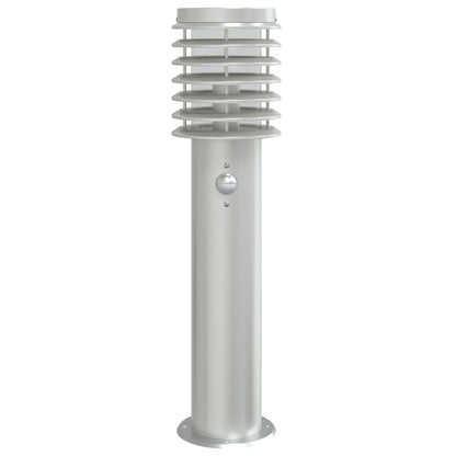 vidaXL Outdoor Floor Lamp with Sensor Silver 60 cm Stainless Steel