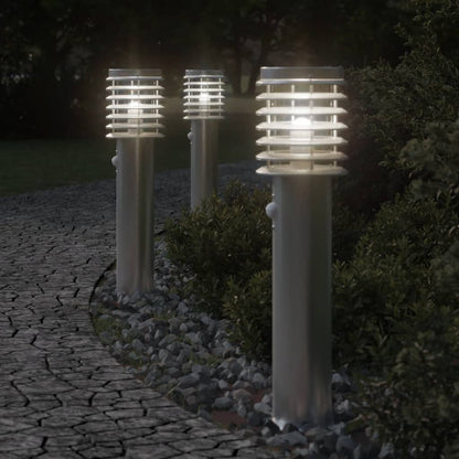 vidaXL Outdoor Floor Lamp with Sensor Silver 60 cm Stainless Steel