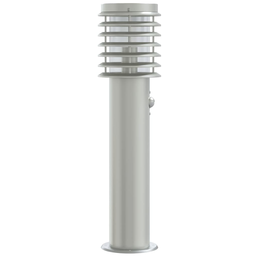 vidaXL Outdoor Floor Lamps with Sensors 3pcs Silver 60 cm Stainless Steel