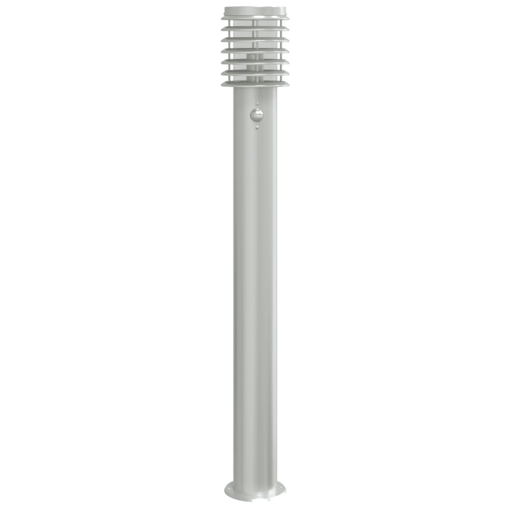 vidaXL Outdoor Floor Lamp with Sensor Silver 110cm Stainless Steel