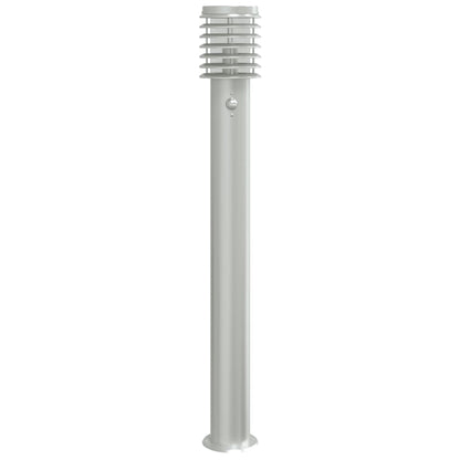 vidaXL Outdoor Floor Lamp with Sensor Silver 110cm Stainless Steel