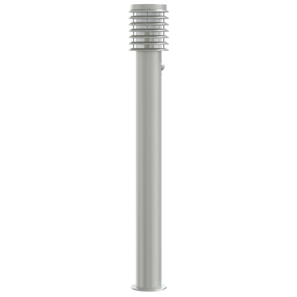 vidaXL Outdoor Floor Lamp with Sensor Silver 110cm Stainless Steel