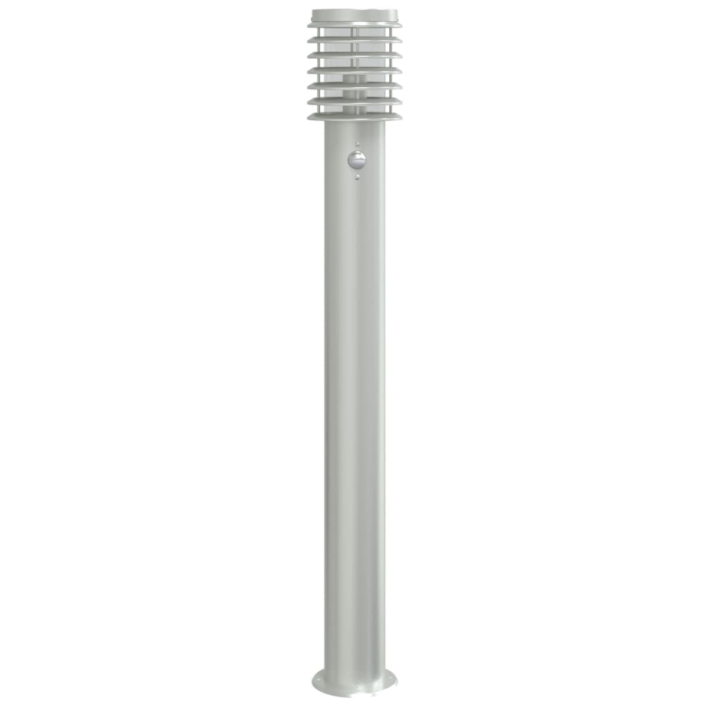 vidaXL Outdoor Floor Lamps with Sensors 3pcs Silver 110cm Stainless Steel