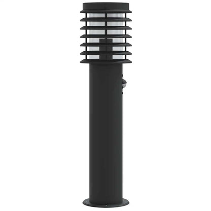 vidaXL Outdoor Floor Lamps with Sensors 3pcs Black 60 cm Stainless Steel