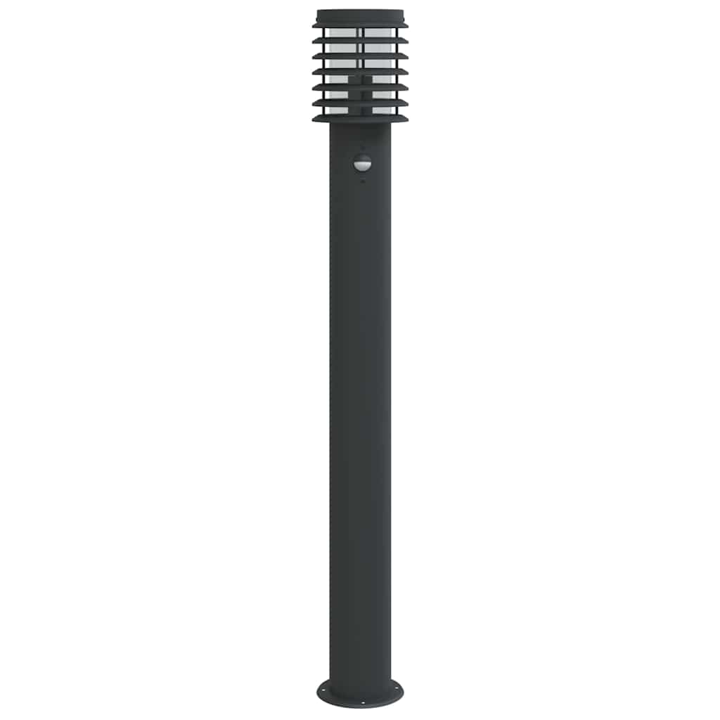 vidaXL Outdoor Floor Lamps with Sensors 3pcs Black 110cm Stainless Steel