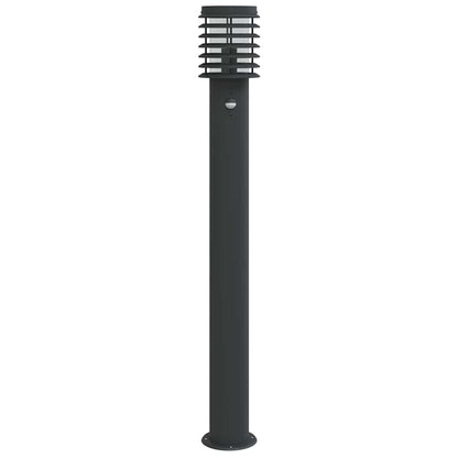 vidaXL Outdoor Floor Lamps with Sensors 3pcs Black 110cm Stainless Steel