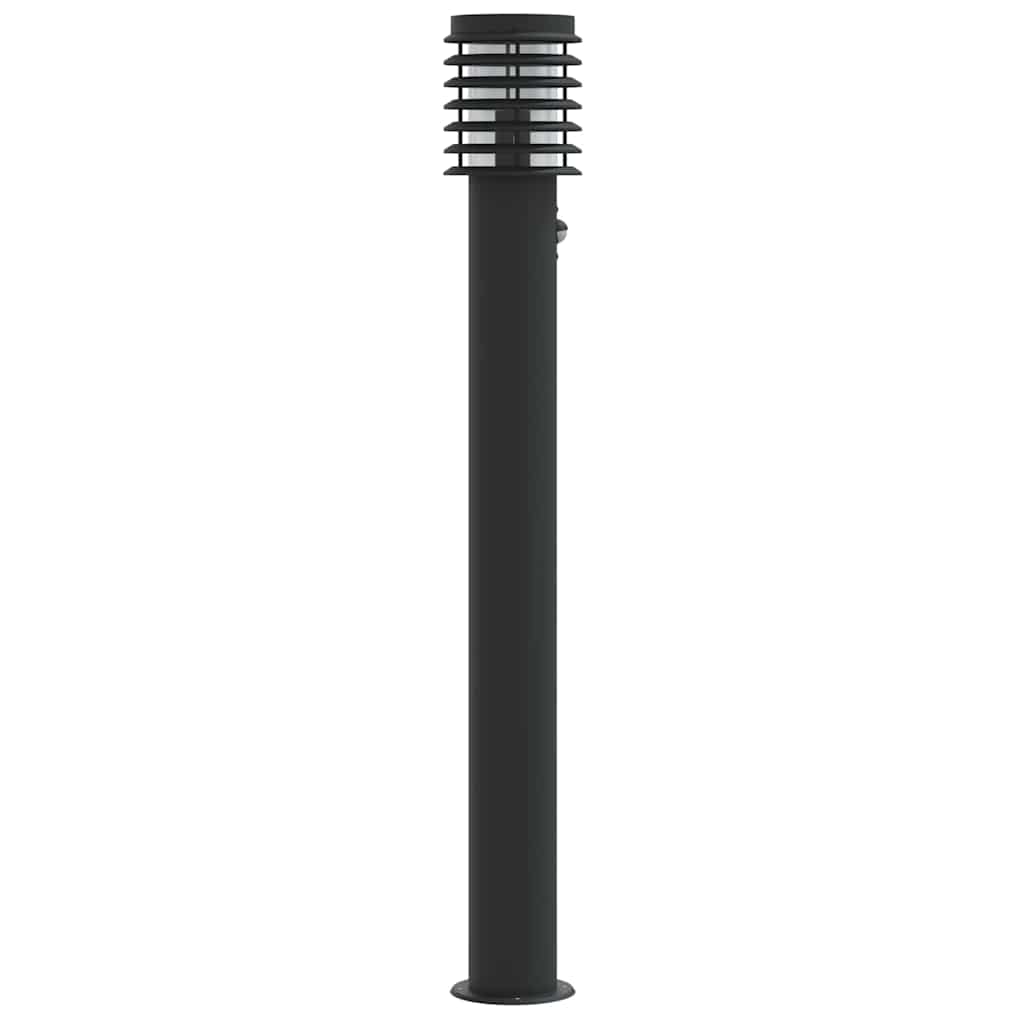vidaXL Outdoor Floor Lamps with Sensors 3pcs Black 110cm Stainless Steel