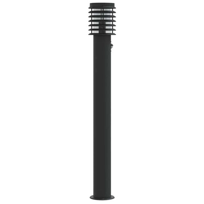 vidaXL Outdoor Floor Lamps with Sensors 3pcs Black 110cm Stainless Steel