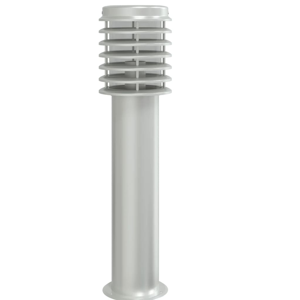 vidaXL Outdoor Floor Lamps with Outlet 3pcs Silver 60 cm Stainless Steel