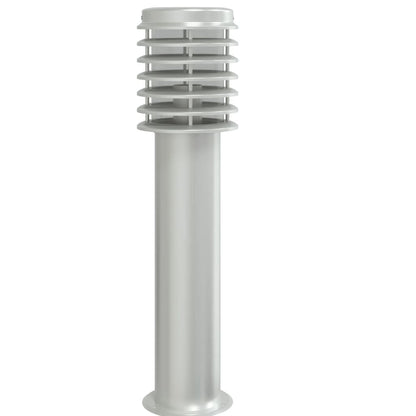 vidaXL Outdoor Floor Lamps with Outlet 3pcs Silver 60 cm Stainless Steel