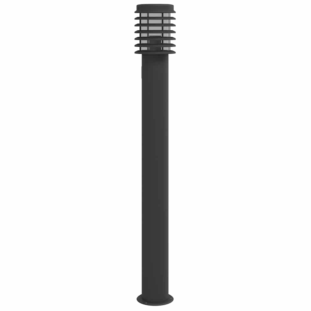 vidaXL Outdoor Floor Lamps with Outlet 3pcs Black 110cm Stainless Steel