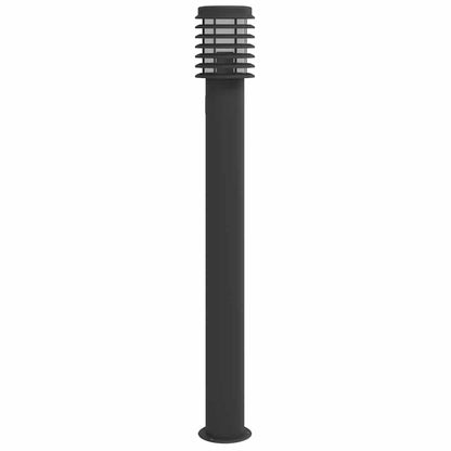 vidaXL Outdoor Floor Lamps with Outlet 3pcs Black 110cm Stainless Steel