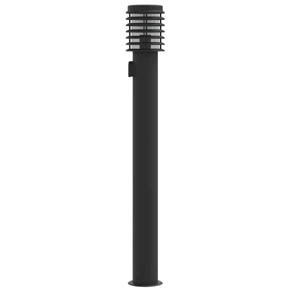 vidaXL Outdoor Floor Lamps with Outlet 3pcs Black 110cm Stainless Steel