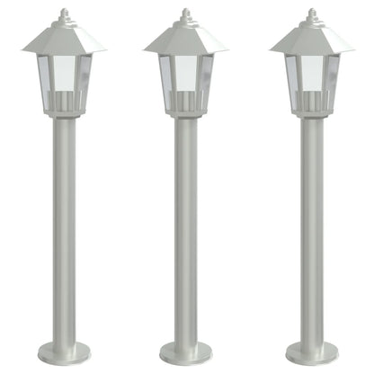 vidaXL Outdoor Floor Lamps 3pcs Silver 80 cm Stainless Steel
