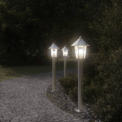 vidaXL Outdoor Floor Lamps 3pcs Silver 80 cm Stainless Steel