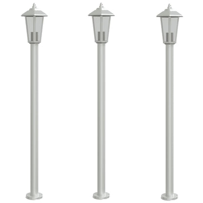 vidaXL Outdoor Floor Lamps 3pcs Silver 120 cm Stainless Steel