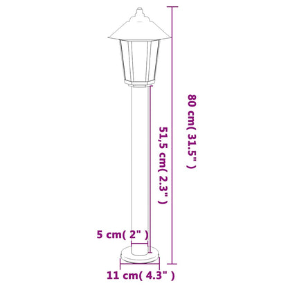 vidaXL Outdoor Floor Lamp Black 80 cm Stainless Steel