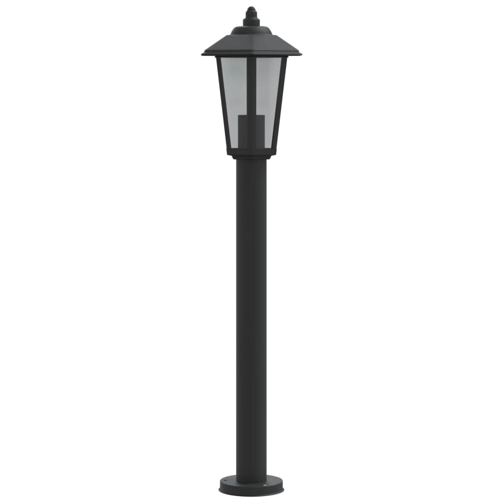 vidaXL Outdoor Floor Lamps 3pcs Black 80 cm Stainless Steel