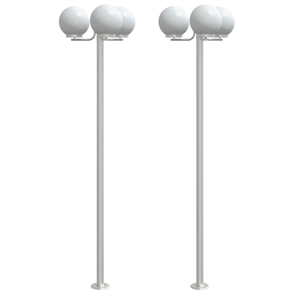 vidaXL Outdoor Floor Lamps 2 pcs Silver 215 cm Stainless Steel