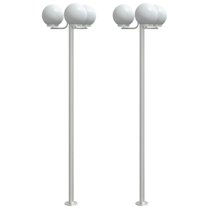 vidaXL Outdoor Floor Lamps 2 pcs Silver 215 cm Stainless Steel