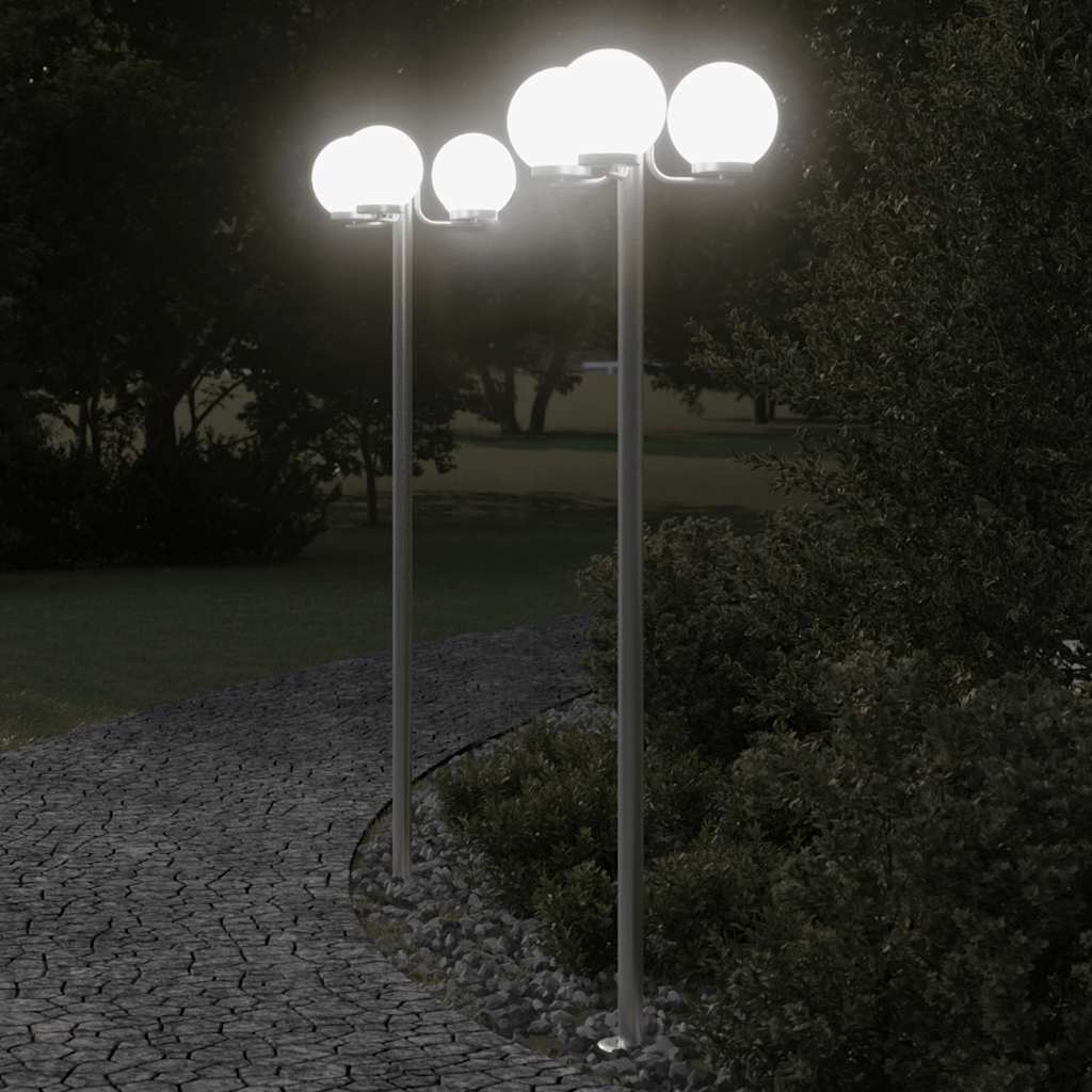 vidaXL Outdoor Floor Lamps 2 pcs Silver 215 cm Stainless Steel