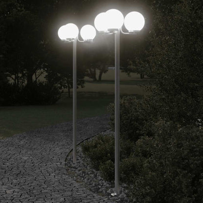 vidaXL Outdoor Floor Lamps 2 pcs Silver 215 cm Stainless Steel